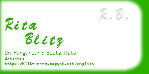 rita blitz business card